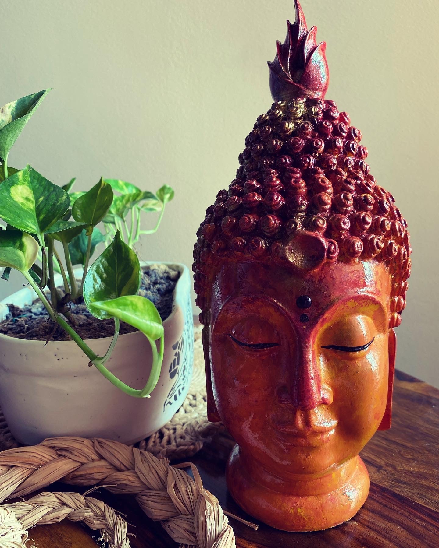 Terracotta Tranquility โ Handcrafted Buddha Head ๐งก๐ฟ