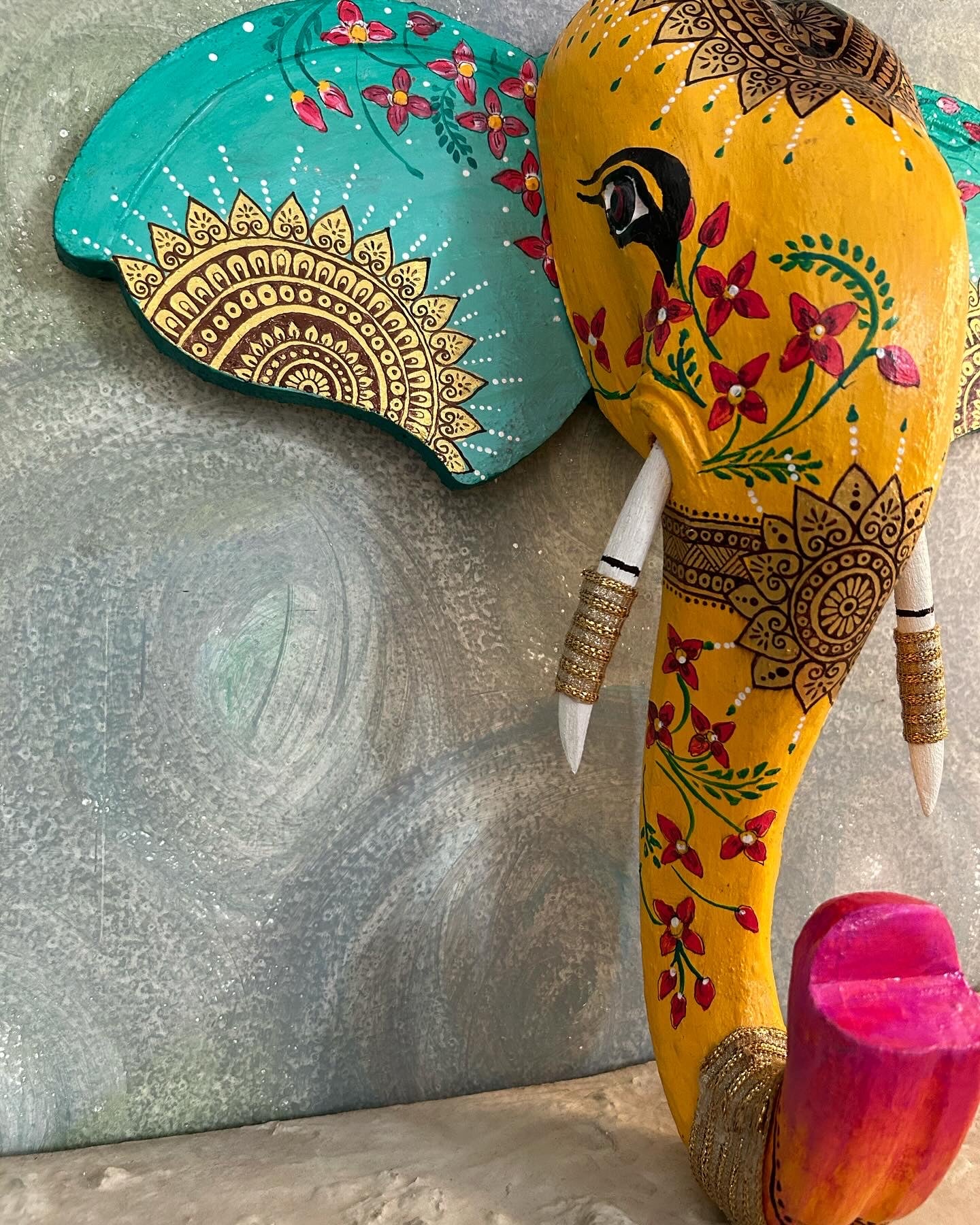 Handcrafted Wooden Elephant Head β A Symbol of Wisdom & Prosperity πβ¨