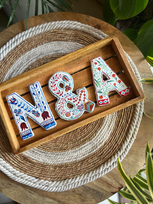 Hand-Painted Wooden Alphabets – Personalized Rustic Charm ✨🌿