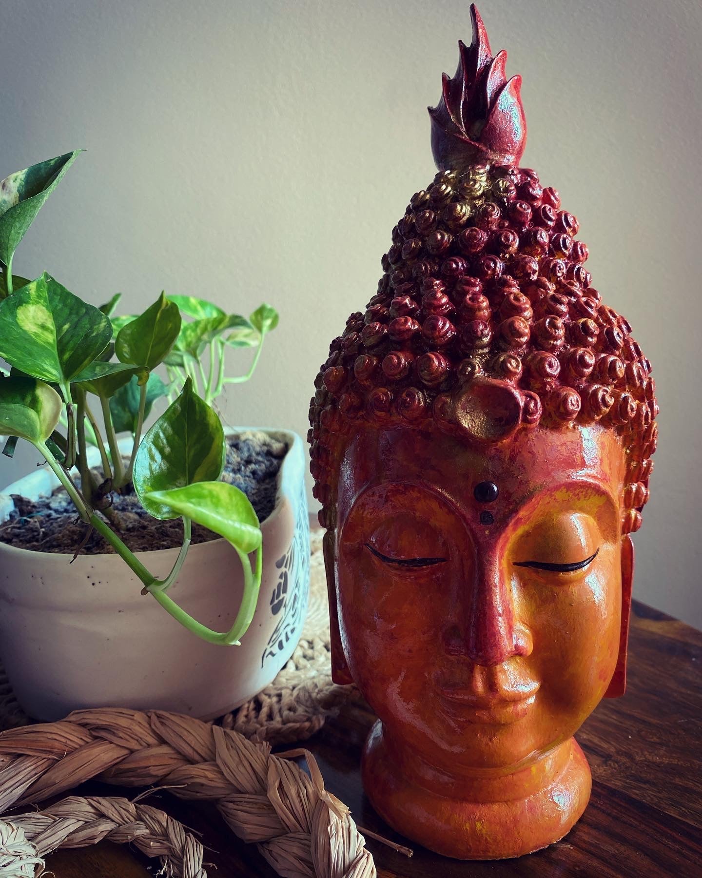 Terracotta Tranquility – Handcrafted Buddha Head 🧡🌿