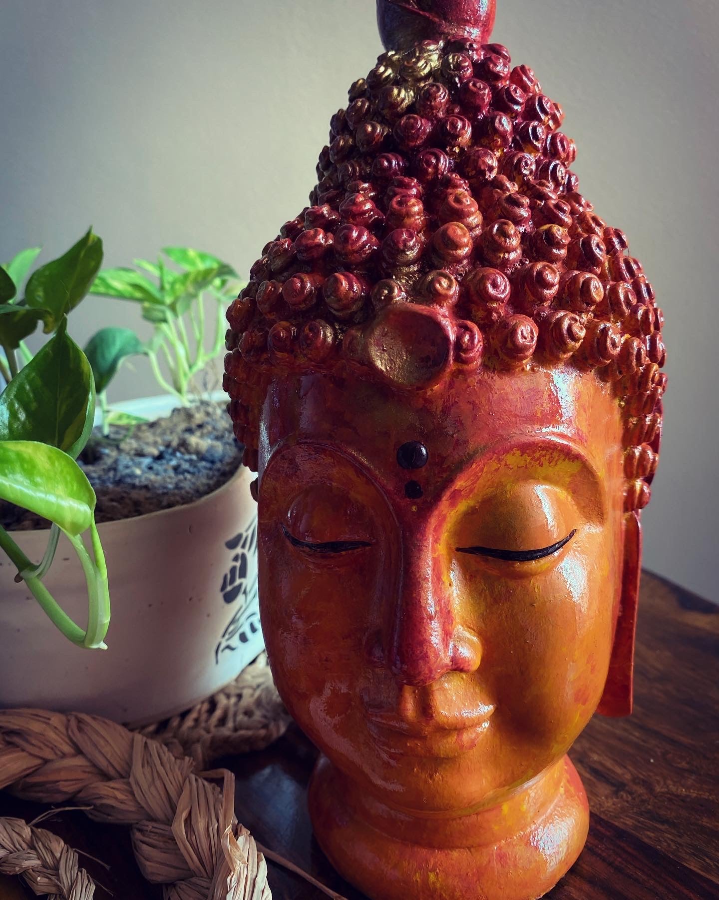Terracotta Tranquility – Handcrafted Buddha Head 🧡🌿