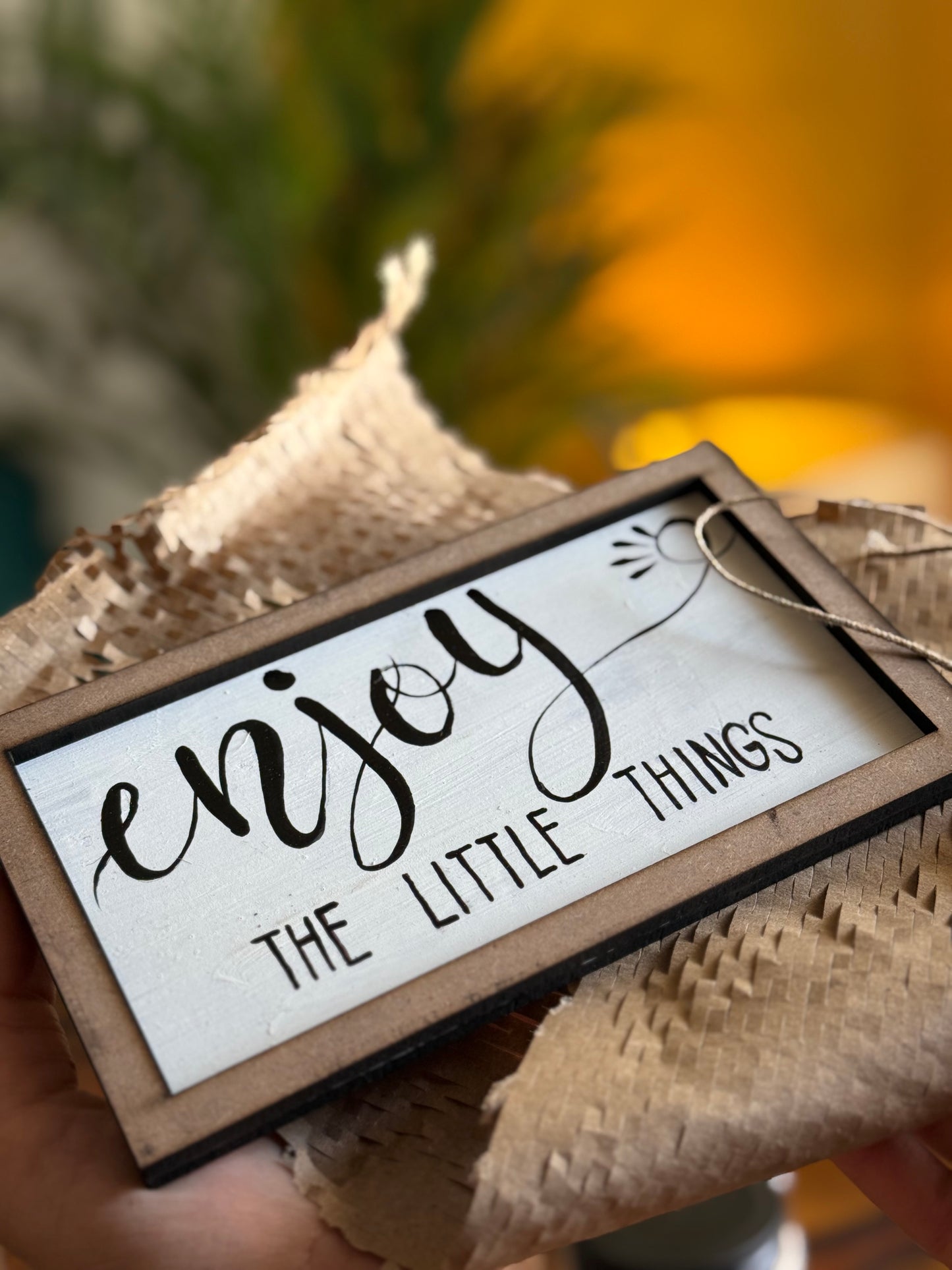 “Enjoy the Little Things” – Handcrafted Wooden Sign ✨