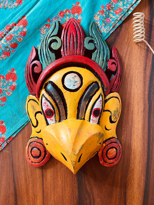 Golden Garuda Himalayan Mask – Courage in Color, Power in Presence 🟡🦅